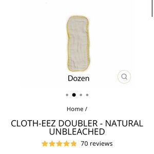 Cloth-eez Natural Unbleached Doublers (12)